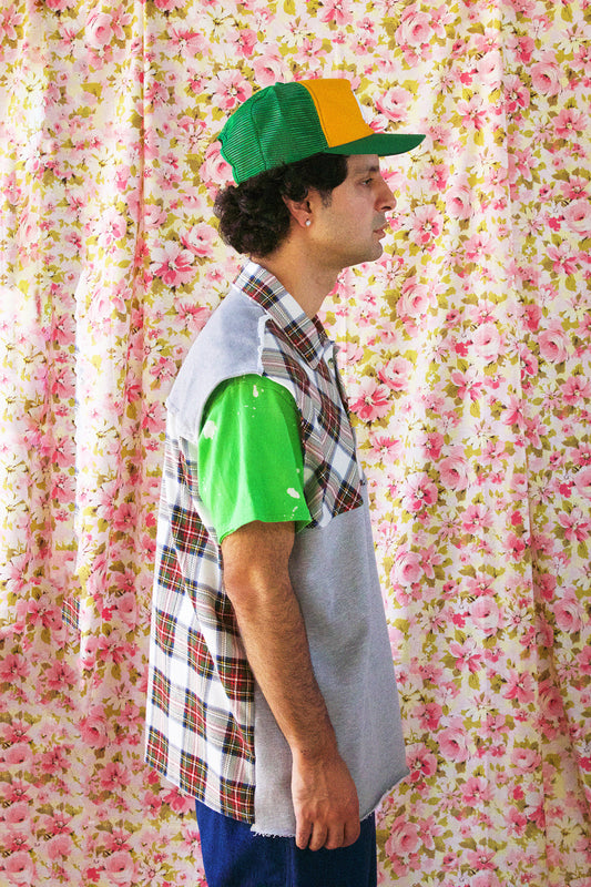 Sleeveless Flannel Shirt